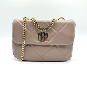 BADGLEY MISCHKA MSRP $149 Beige Taupe Small Crossbody Bag w/ Big Diamond Quilt